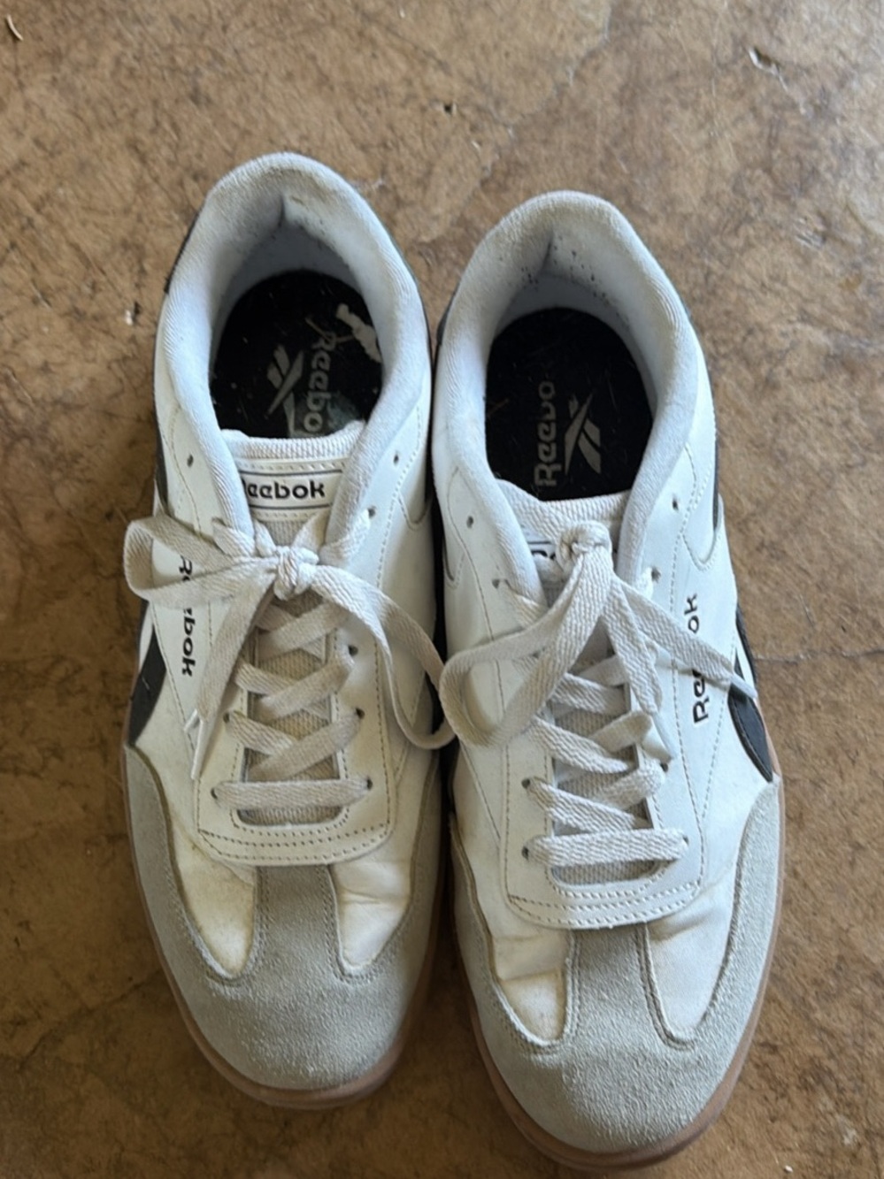Reebok Women's White and Gray Lace-Up Athletic Sneakers